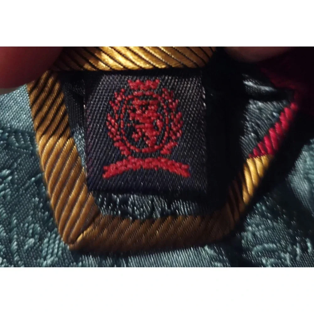 TOMMY HILFIGER Vintage Tie  Silk‎ Patchwork Color Block Harry Potterish
